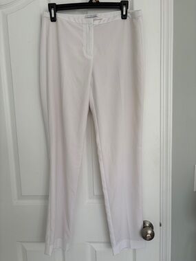 Tahari White Straight-Leg Suit Pants